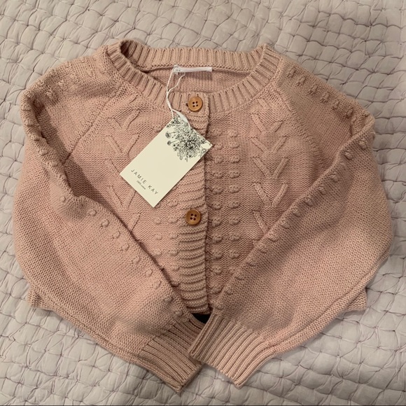 Jamie Kay Cable Cardigan Rose Smoke 